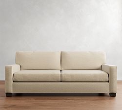 Open Box: Buchanan Square Arm Grand Sofa (89.5") - Performance Boucle Oatmeal, Espresso