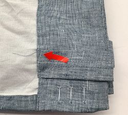 Open Box: Belgian Flax Linen Light Filtering Curtain (54"W x 84"L) - Blue Chambray