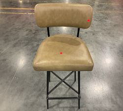 Open Box: Maison Leather Swivel Bar Stool (31"H) - Legacy Taupe, Bronze Legs