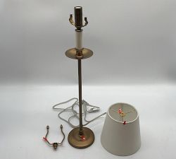 Open Box: Hayden Metal Console Table Lamp (23") - White Cotton Shade, Vintage Brass