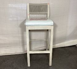 Open Box: Indio Coastal Mahogany &amp; Rope Outdoor Barstool (30") - Oat Rope, Biscotti Frame
