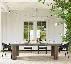 Abbott Concrete &amp; Acacia Chunky Leg Outdoor Dining Table (96")