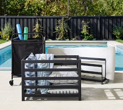 Malibu Metal Outdoor Pool Accessory Storage Bin
