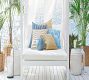 Faux Natural Fibre Pom Pom Outdoor Pillow