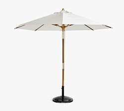 Round Teak Umbrella with Brass Accents (9')