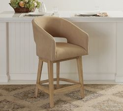 Baldwin Leather Swivel Counter Stool