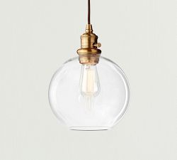 Glass Globe Cord Pendant (9"-13")