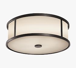 Redan Milk Glass Indoor/Outdoor Flush Mount (14'')