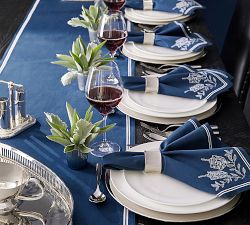 Hanukkah Embroidered Cotton/Linen Table Runner