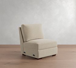 Open Box: Big Sur Square Arm Motion Upholstered Armless Chair - Performance Chateau Basketweave Oatmeal