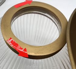 Open Box: Cooper Ribbed Glass Round Indoor/Outdoor Flush Mount (12") - Vintage Brass