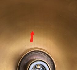 Open Box: Cooper Ribbed Glass Round Indoor/Outdoor Flush Mount (12") - Vintage Brass