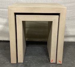 Open Box: Blair Herringbone Square Nesting Side Tables - Shoreline