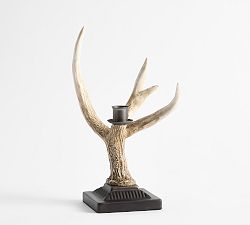 Open Box: Antler Candle Holder, Single Taper Candle Holder - Rustic