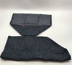 Open Box: Carmel Square Arm Sofa Arm Cover - Performance Slub Weave Navy