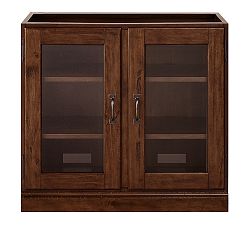 Open Box: Printer's Modular Glass Door Cabinet without Top (32") - Tuscan Chestnut