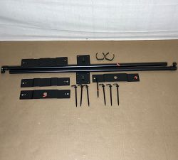 Open Box: Floor Standing Indoor/Outdoor String Light Holder Posts, Set of 2 - Black