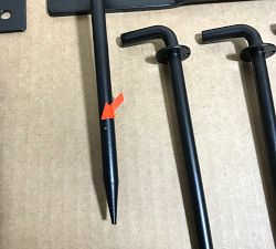 Open Box: Floor Standing Indoor/Outdoor String Light Holder Posts, Set of 2 - Black