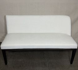 Open Box: Layton Banquette Bench - Performance Textured Chenille White, Blackened Oak