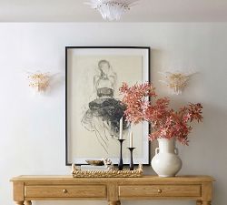 Palmette Glass Leaf Two Tier Flush Mount (18")