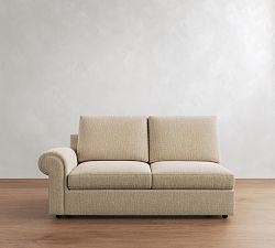 Open Box: Bellevue Upholstered Left Loveseat - Performance Heathered Basketweave Oatmeal