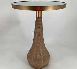 Open Box: Corbel Round Accent Table (16") - Antique Brass