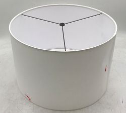Open Box: Gallery Linen Straight-Sided Drum Lamp Shade, Extra Large (19" Diam) - White
