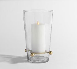 Ashley Stark Hammered Glass Hurricane Candle Holder 