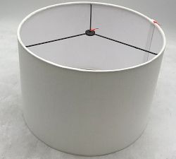 Open Box: Gallery Linen Straight-Sided Drum Lamp Shade, Extra Large (19" Diam) - White