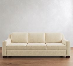 Open Box: York Slope Arm Grand Sofa (95"), 3X3, Down Blend - Performance Everydaylinen™ Oatmeal