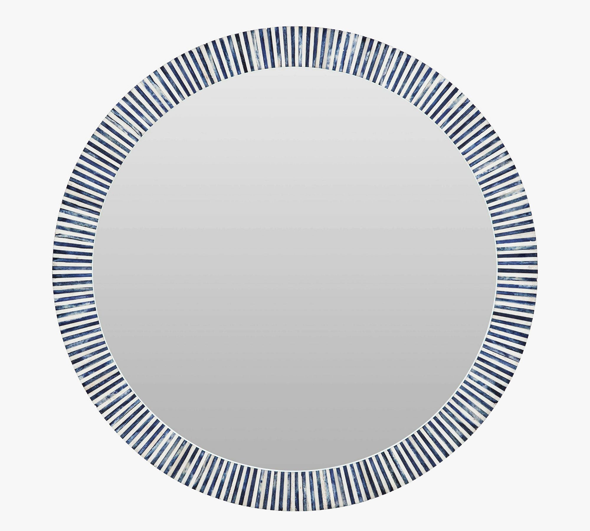 Ava Bone Frame Round Wall Mirror
