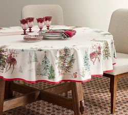 Enchanted Forest Cotton Round Tablecloth