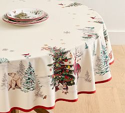 Enchanted Forest Cotton Round Tablecloth