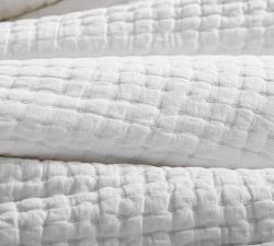 Pick-Stitch Handcrafted Cotton Linen Quilt