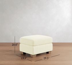 PB Comfort Modern Roll Arm Storage Ottoman (30")