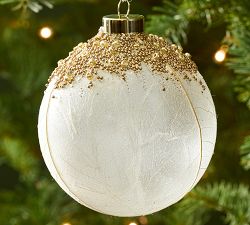 Glass Gold Leaf Print Ornament