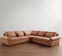 Big Sur Roll Arm Deep Seat Leather 3-Piece L-Shaped Wedge Sectional (130")
