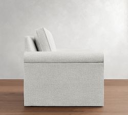 Cameron Roll Arm Slipcovered Swivel Chair