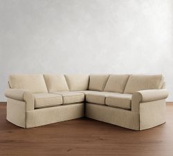 Buchanan Roll Arm Slipcovered 3-Piece L-Shaped Sectional (95")