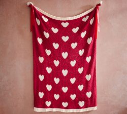 Heart Jacquard Knit Throw