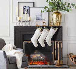 Scroll Quilted Velvet Stockings