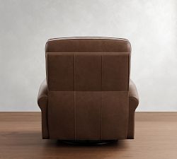 PB Comfort Roll Arm Leather Power Swivel Glider Recliner