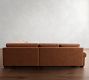 Big Sur Roll Arm Deep Seat Leather 3-Piece L-Shaped Wedge Sectional (130")