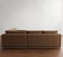Carmel Slim Arm Leather Wood Base 3-Piece Wedge Sectional (120")