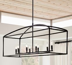 Fallon Forged-Iron Linear Indoor/Outdoor Chandelier (46")