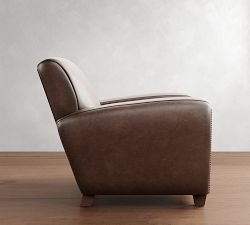 Manhattan Square Arm Leather Recliner