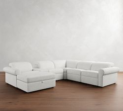 Ultra Lounge Roll Arm Reclining 7-Piece Wedge Sectional (130")