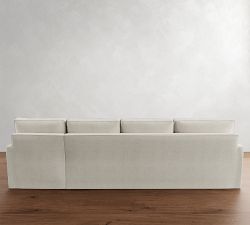 Pearce Square Arm Slipcovered Chaise Sectional (101"&ndash;141")
