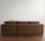 Carmel Wide Arm Leather Wood Base 3-Piece L-Shaped Sectional (113")