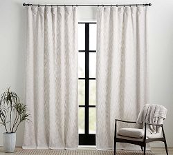 Custom Seaton Textured Cotton Blackout Curtain - Oatmeal